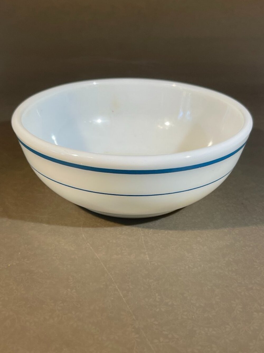 VTG Pyrex Fire King 5.5" Blue Rim Milk Glass Soup Cereal Bowls MCM Corning (385)